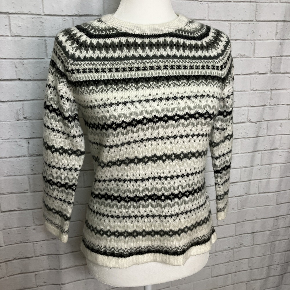 Isaac Mizrahi for Target Fair Isle Sweater Medium Black White Pullover